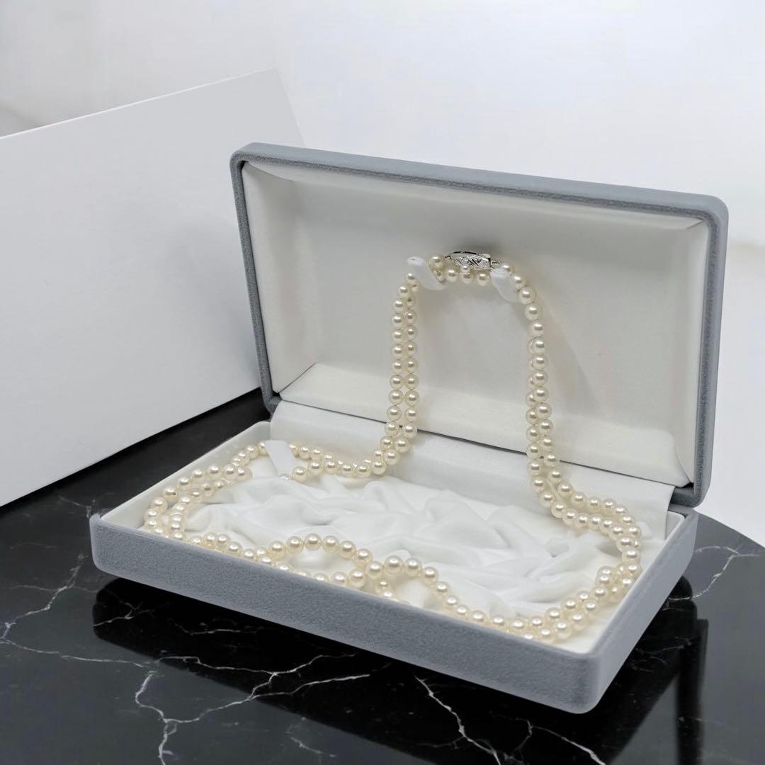 Takashi Akoya Pearl Necklace 113cm long with lustrous white pearls and elegant design