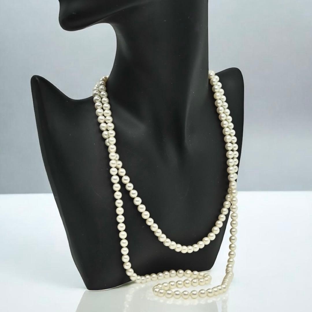 Takashi Akoya Pearl Necklace 113cm long with lustrous white pearls and elegant design