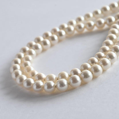 Takashi Akoya Pearl Necklace 113cm long with lustrous white pearls and elegant design