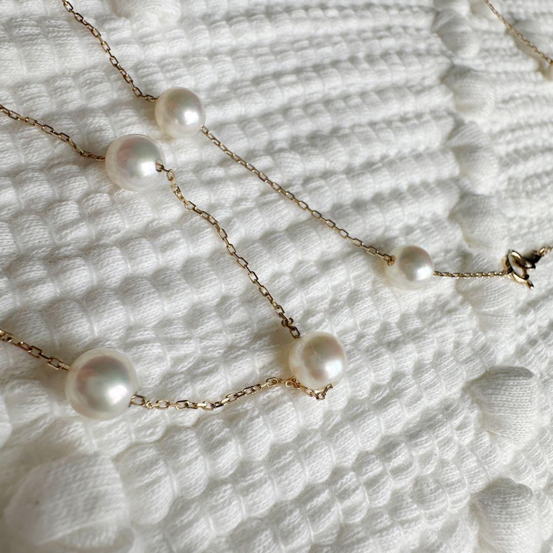 TASAKI pink luster station bracelet and necklace set with option to connect as long necklace