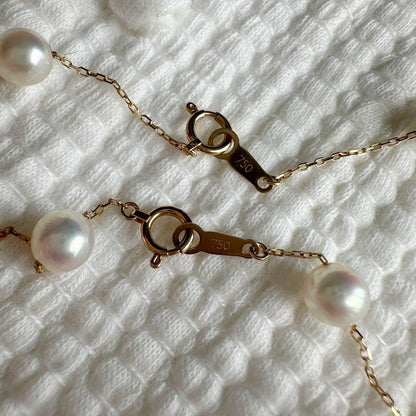 TASAKI pink luster station bracelet and necklace set with option to connect as long necklace