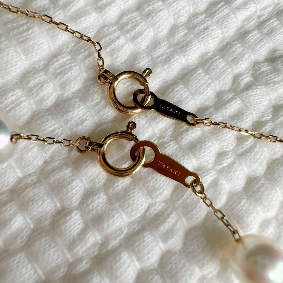 TASAKI pink luster station bracelet and necklace set with option to connect as long necklace