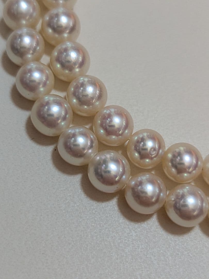 Tasaki Akoya pearl necklace with 6.5-7mm pearls and silver clasp, 42cm length