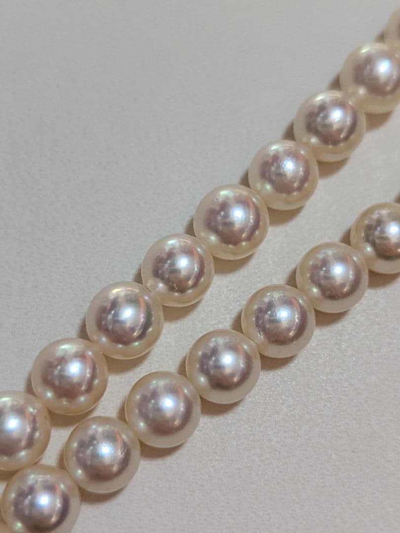 Tasaki Akoya pearl necklace with 6.5-7mm pearls and silver clasp, 42cm length