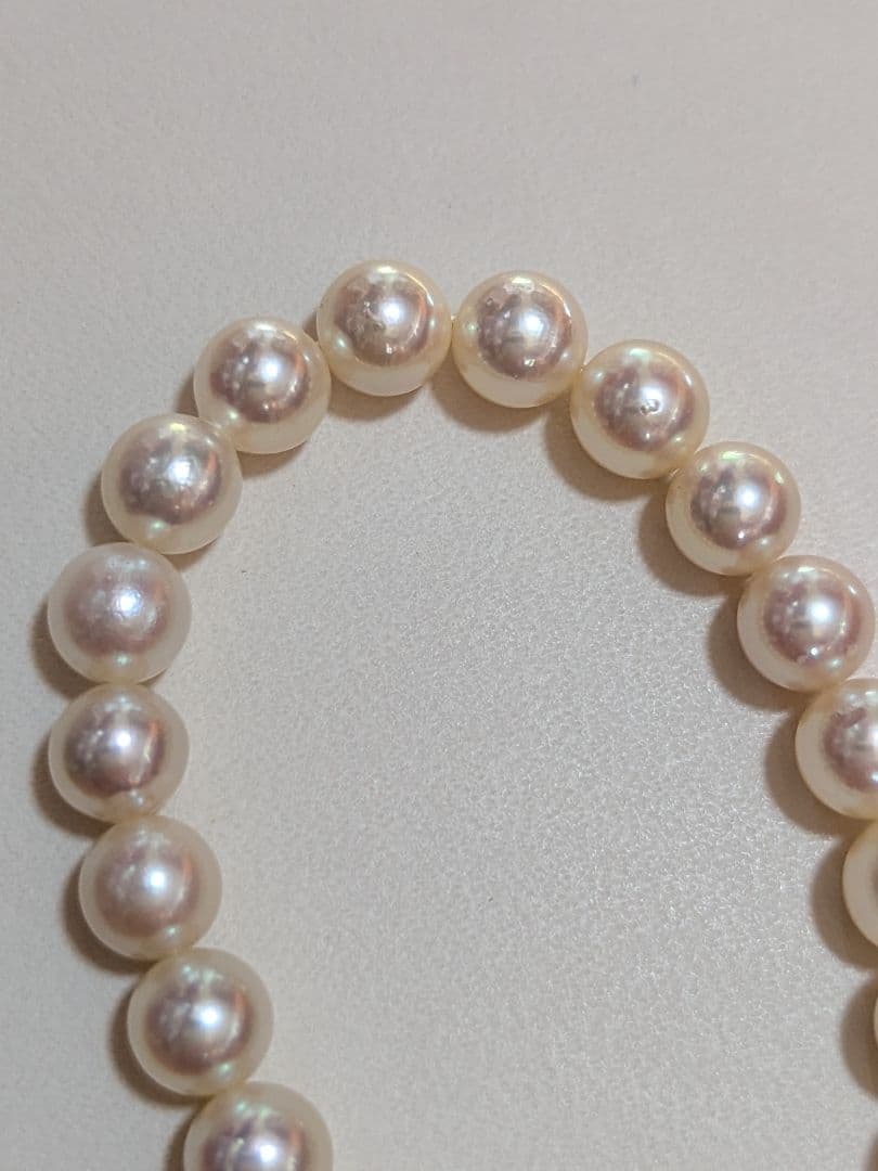 Tasaki Akoya pearl necklace with 6.5-7mm pearls and silver clasp, 42cm length