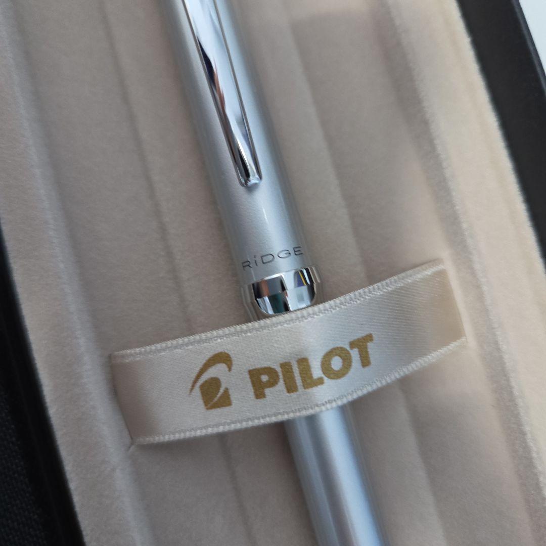 PILOT RIDGE silver ballpoint pen with matching silver case, new and unused