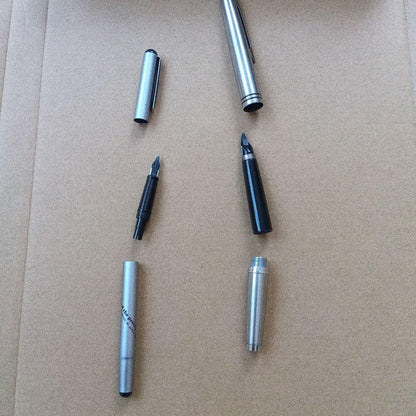 Vintage Pilot fountain pen over 40 years old with black barrel and silver trim