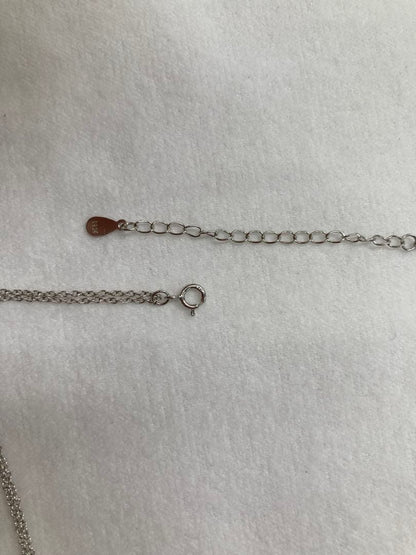 Silver 925 double chain necklace with a 6mm round white yellow tone Akoya pearl pendant