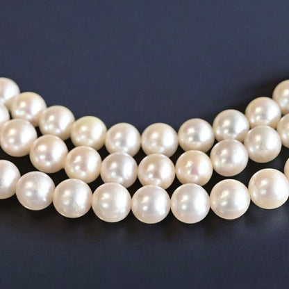 Takatsuki Maki Pearls Long Akoya Necklace with round 6.3-5.8mm pearls and silver clasp on 92cm chain
