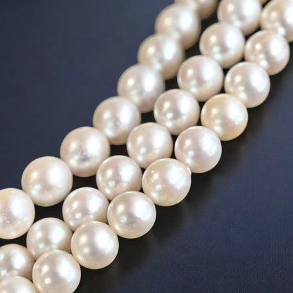 Takatsuki Maki Pearls Long Akoya Necklace with round 6.3-5.8mm pearls and silver clasp on 92cm chain