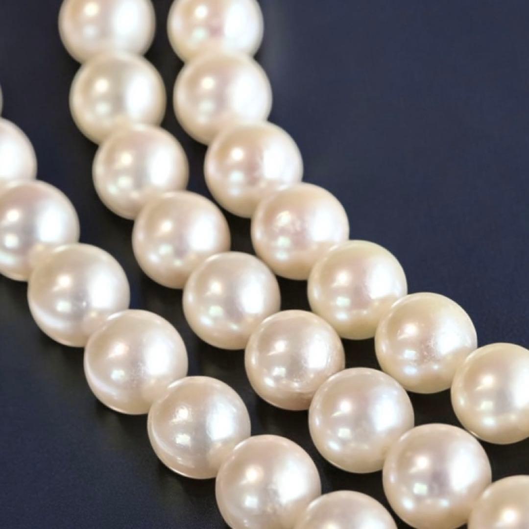 Takatsuki Maki Pearls Long Akoya Necklace with round 6.3-5.8mm pearls and silver clasp on 92cm chain