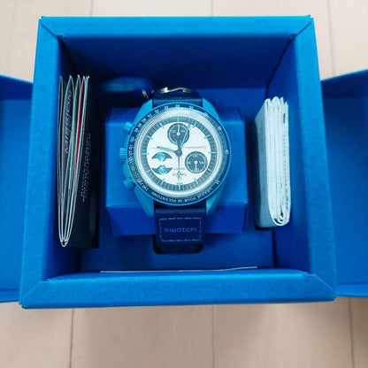 swatch Super Blue Moonphase Quartz Men's — Japanese