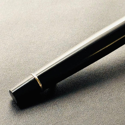 Waterman Expert Essential Black fountain pen with silver stainless steel accents and fine point nib