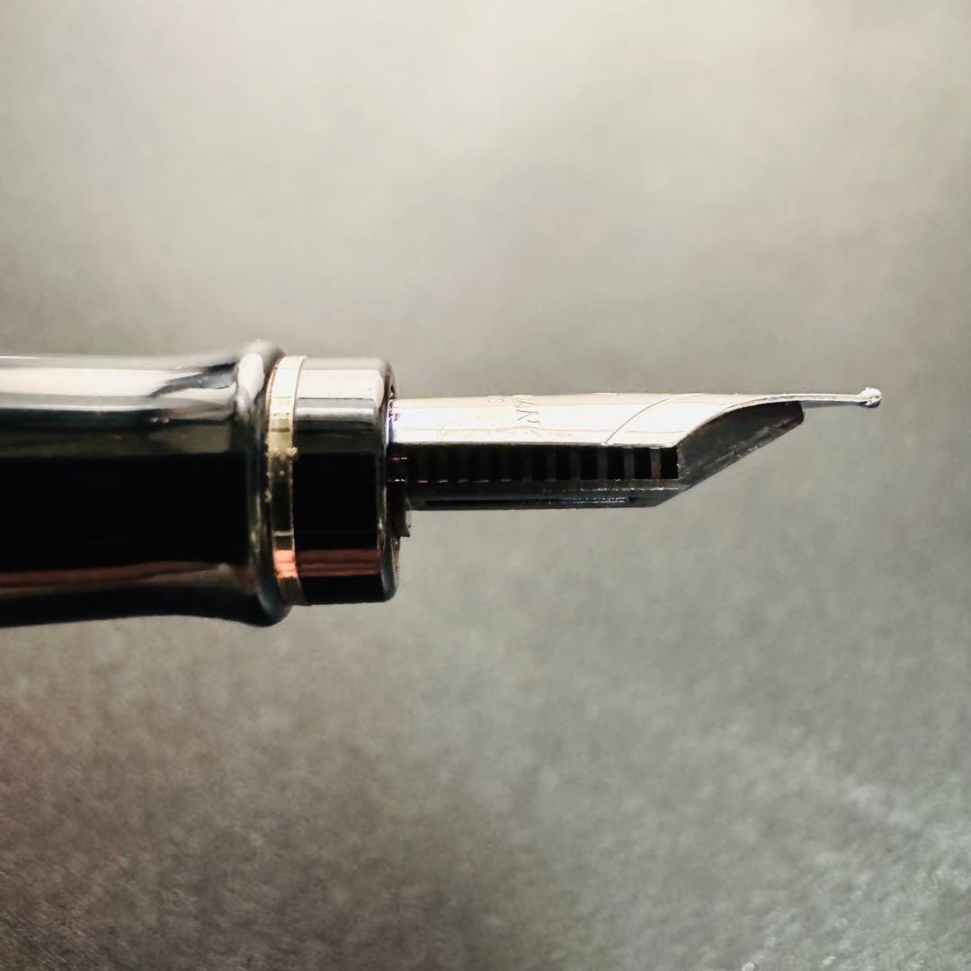Waterman Expert Essential Black fountain pen with silver stainless steel accents and fine point nib