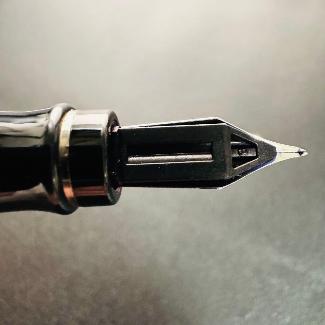 Waterman Expert Essential Black fountain pen with silver stainless steel accents and fine point nib