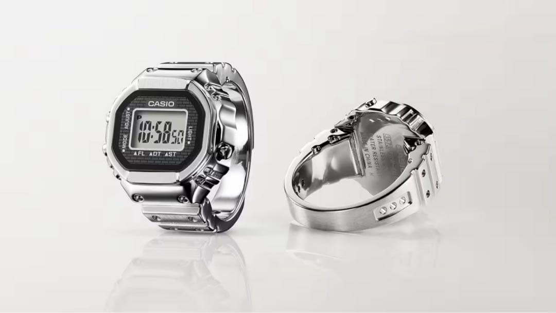 Casio Ring Watch CRW-001-1JR Silver Model 22 Size Digital LED Backlight Watch — Japan Import