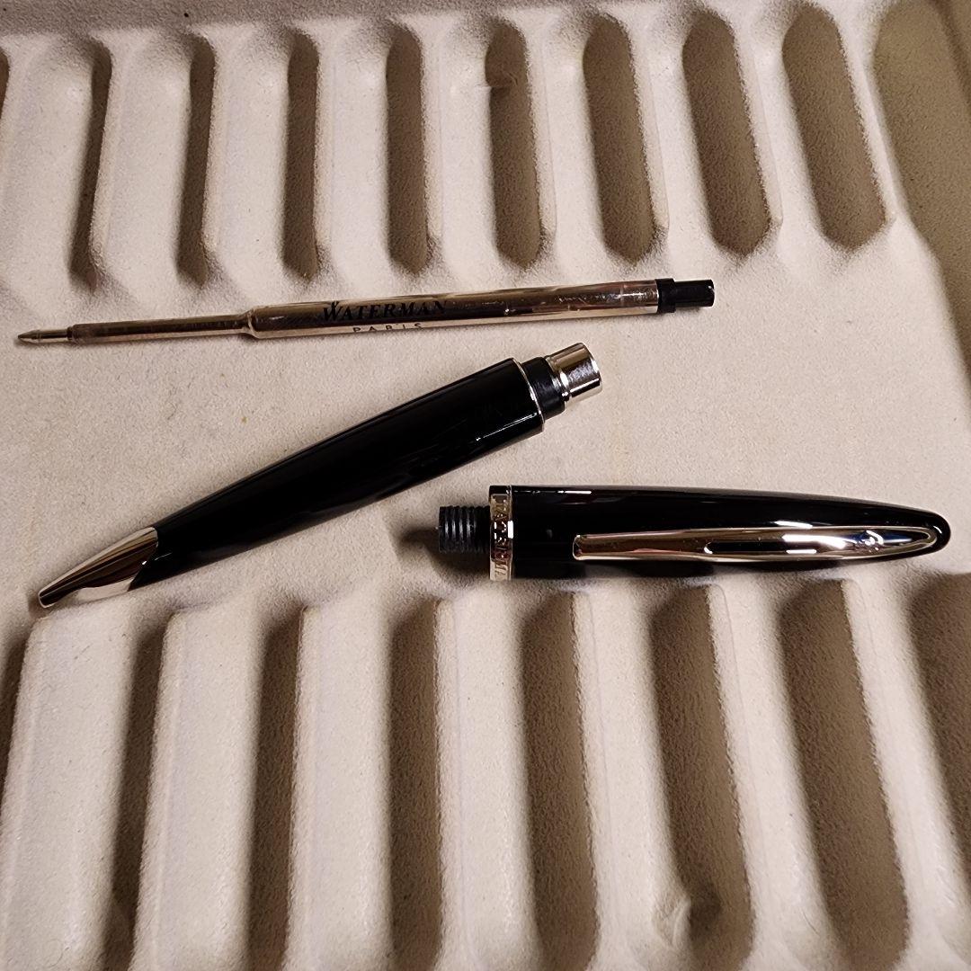 Waterman Carré Black Sea CT metal ballpoint pen in black with oil-based ink