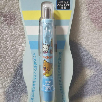 Pilot Dr. Grip oil-based ballpoint pen with Rilakkuma Play Border design and reusable ring-shaped grip, unopened packaging