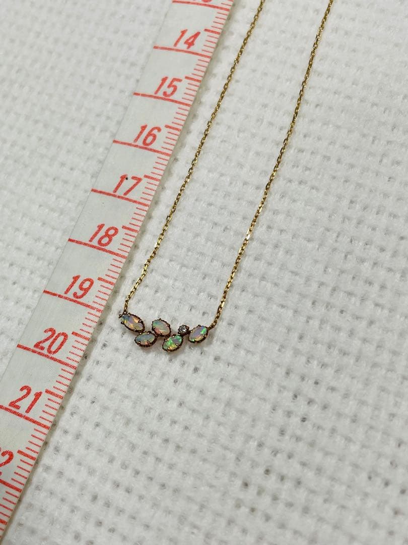 agete Classic Opal Necklace with opal and diamond on K18 K14 chain
