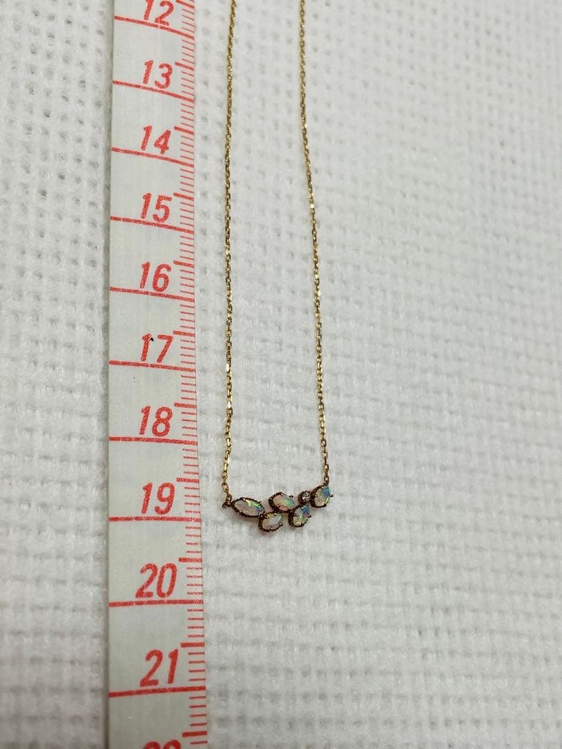 agete Classic Opal Necklace with opal and diamond on K18 K14 chain