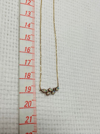 agete Classic Opal Necklace with opal and diamond on K18 K14 chain