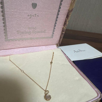 agete 2014 Spring Special Necklace in K10 Gold with 6mm charm and removable pearl on 40cm chain