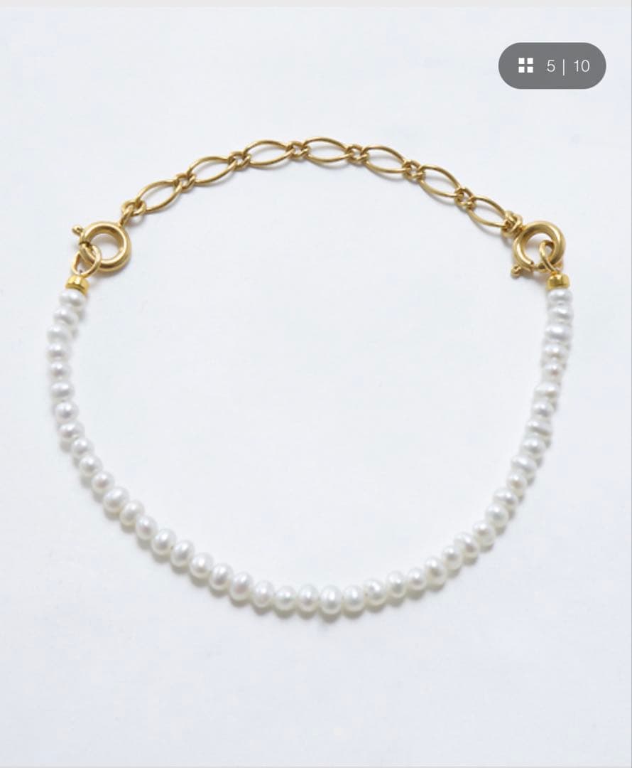 agete 2014 Spring Special Necklace in K10 Gold with 6mm charm and removable pearl on 40cm chain