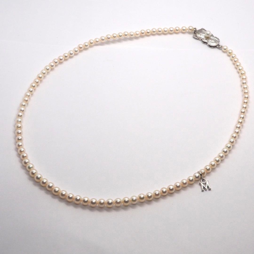 MIKIMOTO Baby Pearl Necklace with 98 small pearls and silver clasp, 37.5 cm length