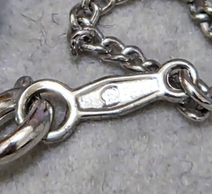 MIKIMOTO Pearl Cross SILVER Brooch 43347 featuring pearls on a 43 cm silver chain