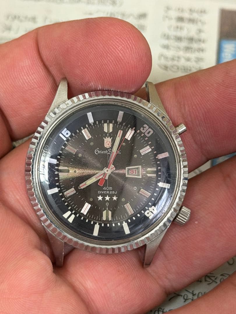 ORIENT サーフィンダイバー 手巻時計 スリースター 25石 Manual Men's Watch — Japanese