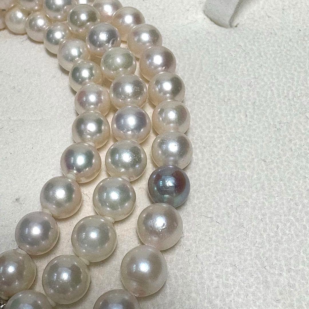 Iridescent Akoya pearl funeral set with two-piece necklace and bunch of prayer beads featuring silver clasp
