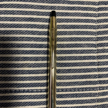 CROSS Ballpoint Pen Classic 10kt gold-plated with black grip and oil-based ink refill