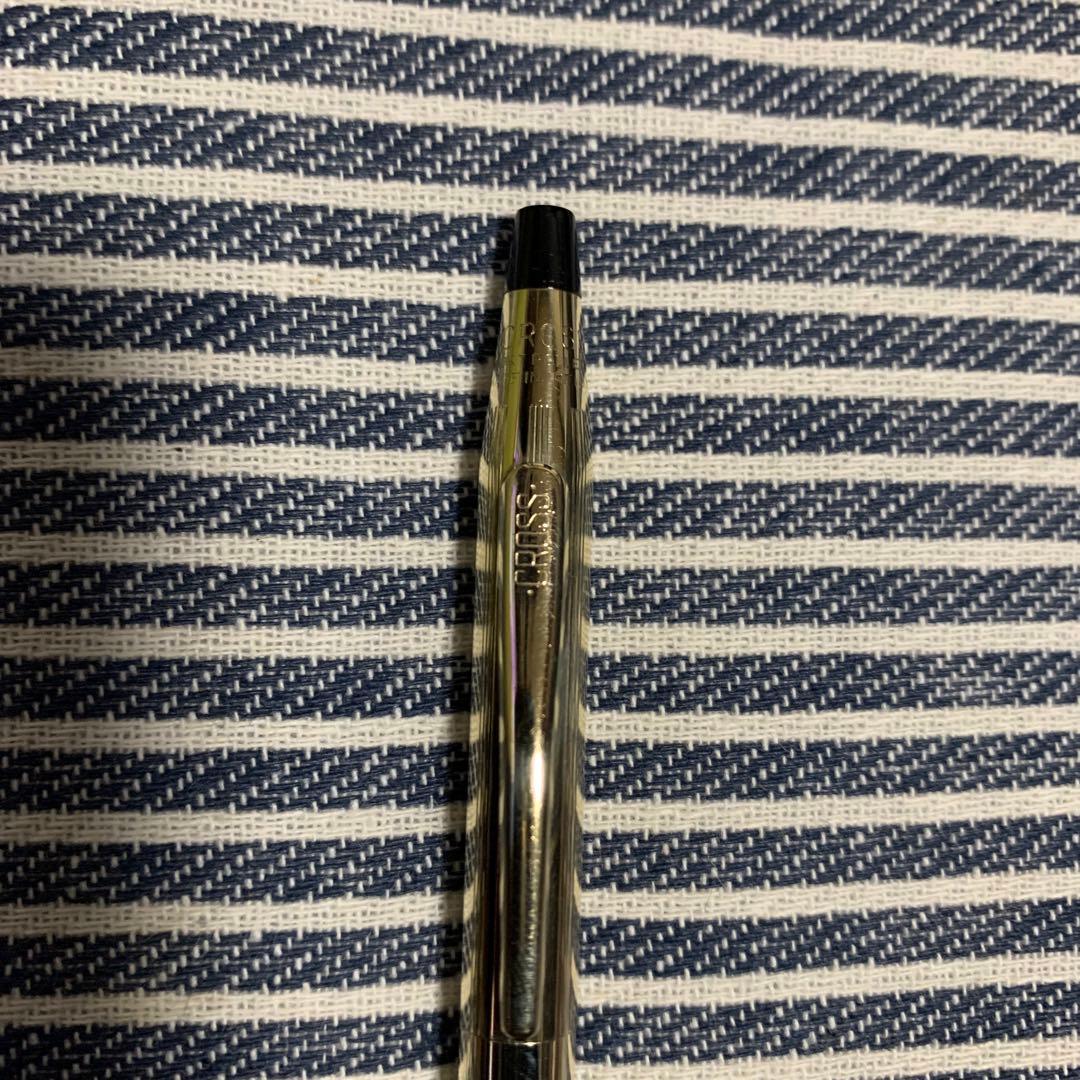 CROSS Ballpoint Pen Classic 10kt gold-plated with black grip and oil-based ink refill