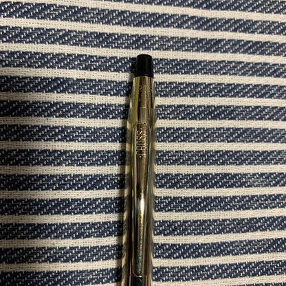 CROSS Ballpoint Pen Classic 10kt gold-plated with black grip and oil-based ink refill