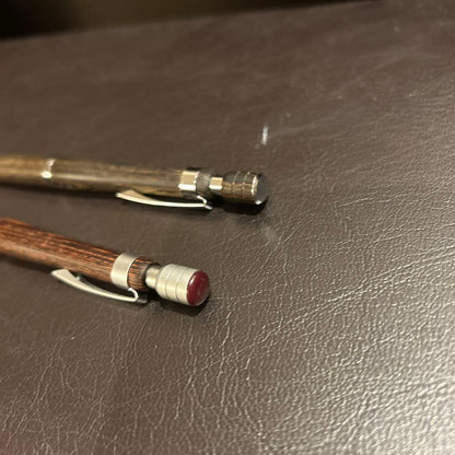 PILOT S30 and S20 wooden slim body pens in dark and light brown with metal clips and thin pen tips