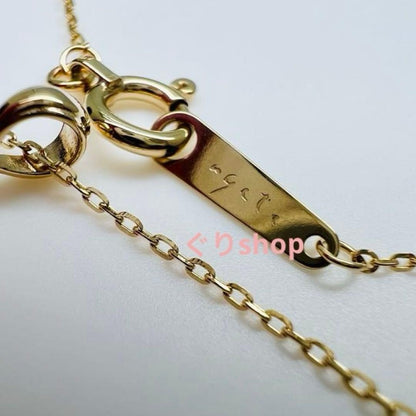 Agete K10 YG11 necklace with a 7.7mm by 5.7mm topaz gemstone on a 40cm gold chain