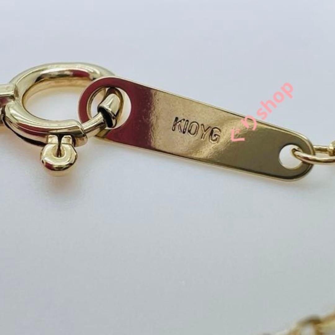 Agete K10 YG11 necklace with a 7.7mm by 5.7mm topaz gemstone on a 40cm gold chain