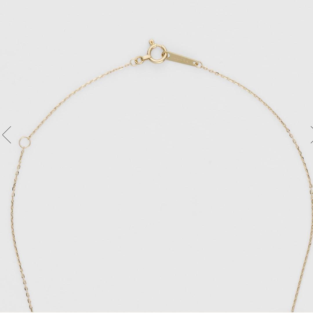 Agete K10 YG11 necklace with a 7.7mm by 5.7mm topaz gemstone on a 40cm gold chain