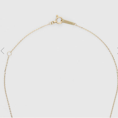 Agete K10 YG11 necklace with a 7.7mm by 5.7mm topaz gemstone on a 40cm gold chain