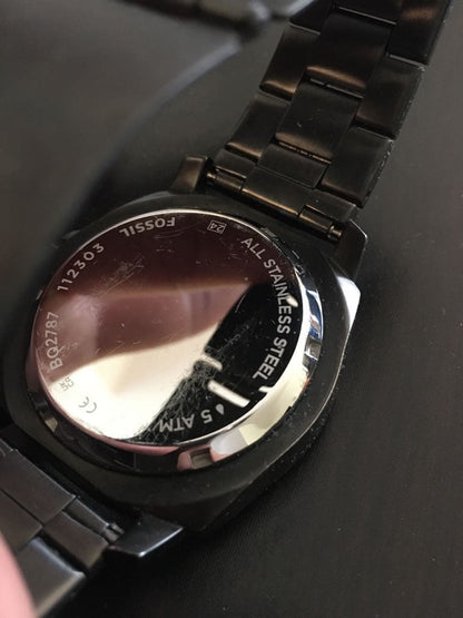 FOSSIL 自動巻き時計 スケルトン ブラック Automatic Men's Watch — Japanese