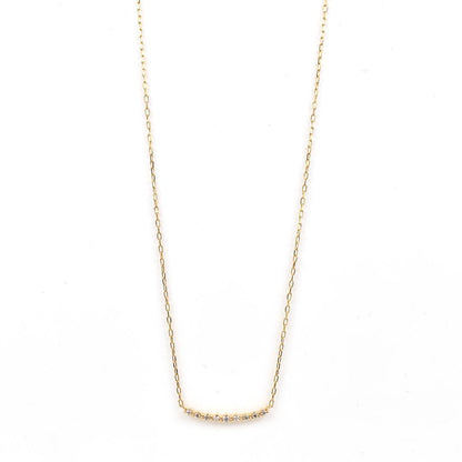 Agete yellow gold necklace with 9 diamonds pendant approximately 16.8 mm wide and 40 cm chain length