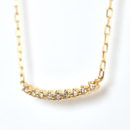 Agete yellow gold necklace with 9 diamonds pendant approximately 16.8 mm wide and 40 cm chain length