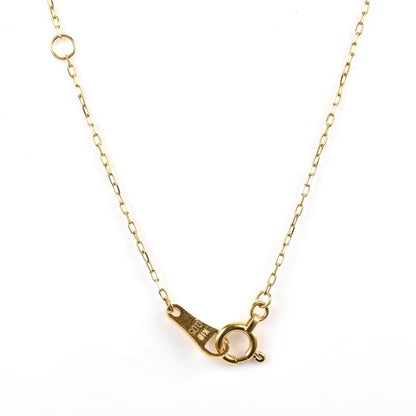 Agete yellow gold necklace with 9 diamonds pendant approximately 16.8 mm wide and 40 cm chain length