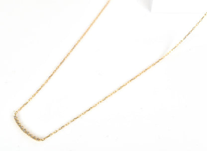 Agete yellow gold necklace with 9 diamonds pendant approximately 16.8 mm wide and 40 cm chain length