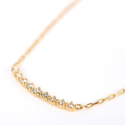 Agete yellow gold necklace with 9 diamonds pendant approximately 16.8 mm wide and 40 cm chain length