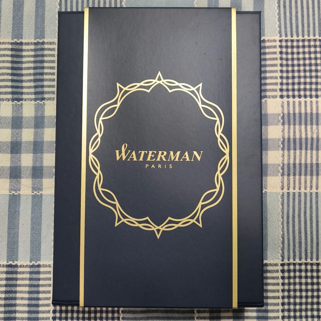 Waterman ballpoint pen set in matte black and gold with pen case and original packaging