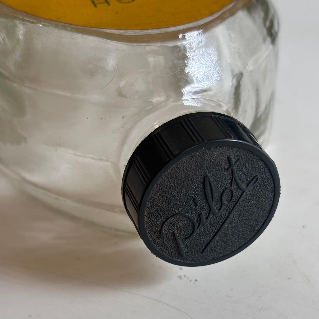 PILOT vintage glass ink bottle 24oz empty transparent glass bottle with Japanese design