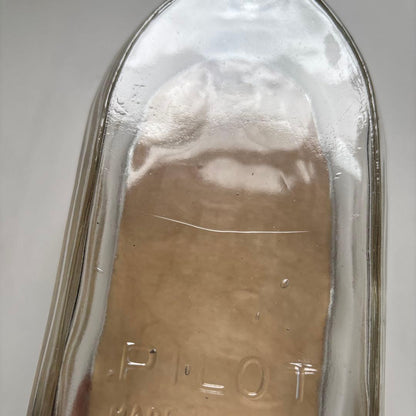 PILOT vintage glass ink bottle 24oz empty transparent glass bottle with Japanese design