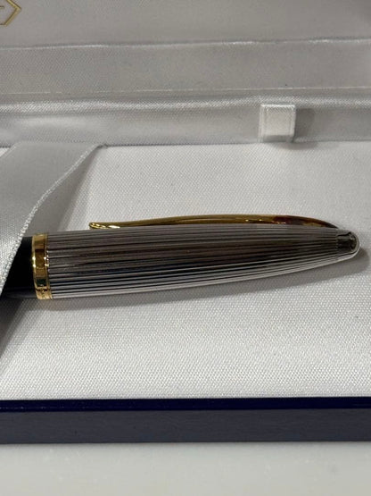 Waterman Paris Carene Deluxe Black and SilverGT fountain pen with dedicated case on white background