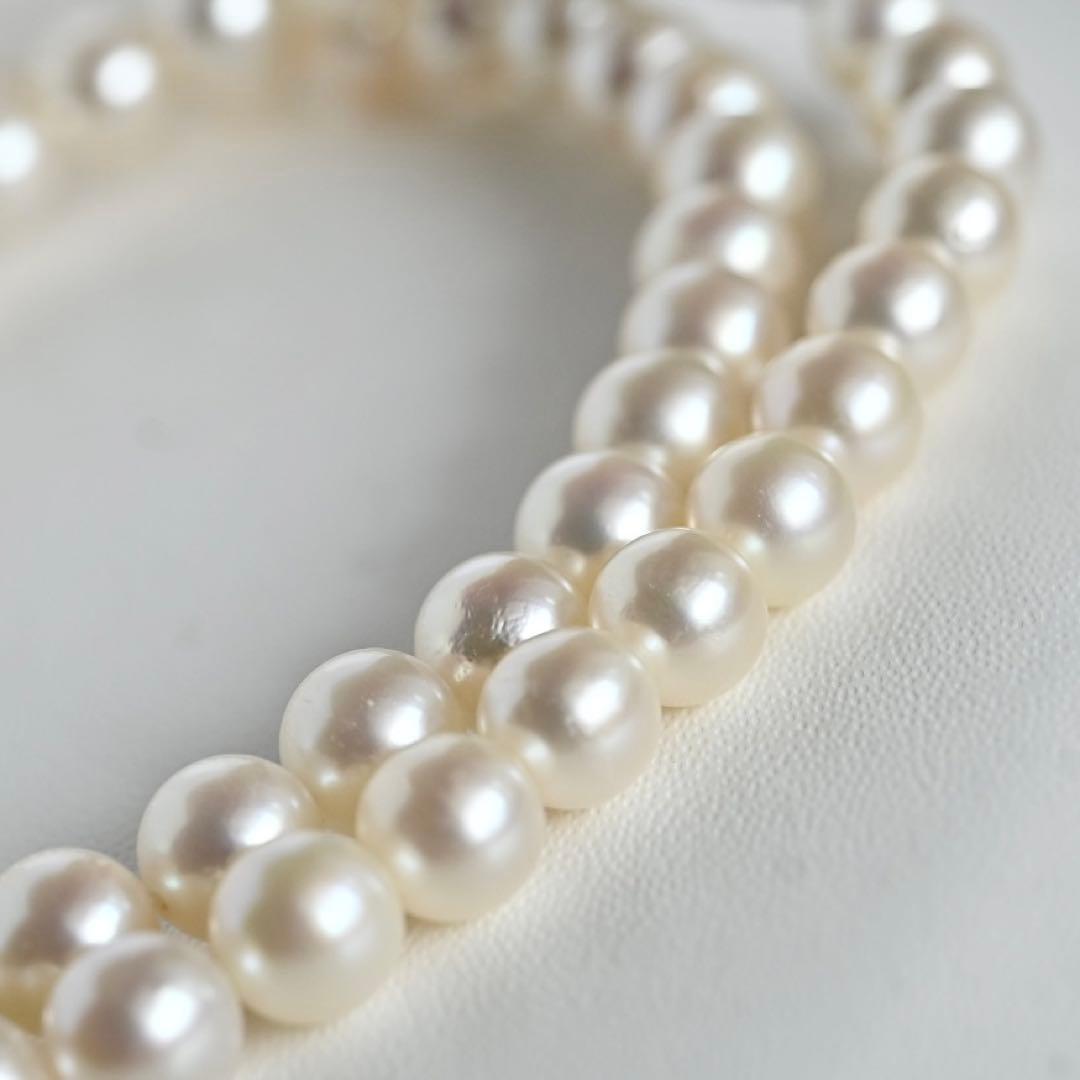 Premium Mikimoto Akoya pearl necklace with 6.3-6.7 mm round pearls and flower pearl grade in 42.5 cm length
